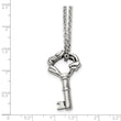Stainless Steel Polished Fancy Key Pendant Necklace