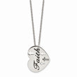 Stainless Steel Enameled Polished Heart Necklace