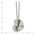 Stainless Steel Enameled Polished Heart Necklace