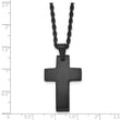 Stainless Steel Black IP-plated Brushed Cross Necklace