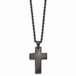 Stainless Steel Black IP-plated Polished Cross Necklace