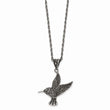 Stainless Steel Marcasite and Antiqued Bird Necklace