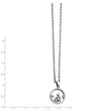 Stainless Steel Round with Heart CZ Polished Necklace