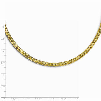 Stainless Steel Yellow IP-plated Textured with 1.5 inch ext. Necklace