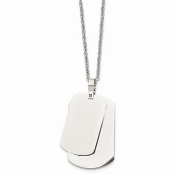 Stainless Steel Polished Double Dog Tag Necklace