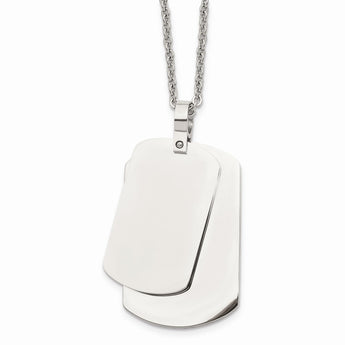 Stainless Steel Polished Double Dog Tag Necklace