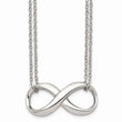 Stainless Steel Polished Two Strand Infinity Symbol Necklace
