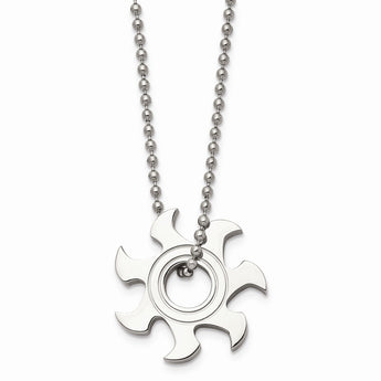 Stainless Steel Sun Burst Necklace