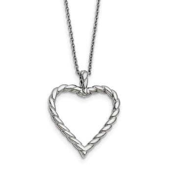 Stainless Steel Twisted Heart Pendant Necklace