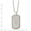 Stainless Steel Textured Polished Dog Tag Necklace