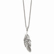 Stainless Steel Antiqued Feather Necklace
