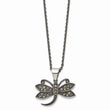 Stainless Steel Butterfly Marcasite Necklace