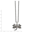 Stainless Steel Butterfly Marcasite Necklace