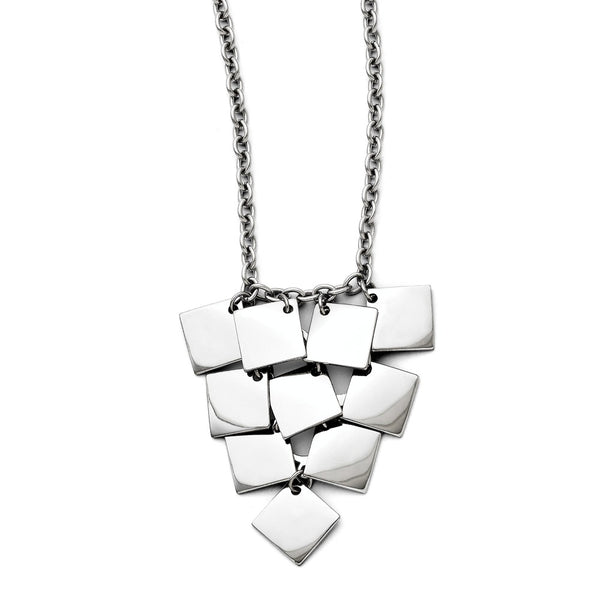 Stainless Steel Multi-square Polished Necklace
