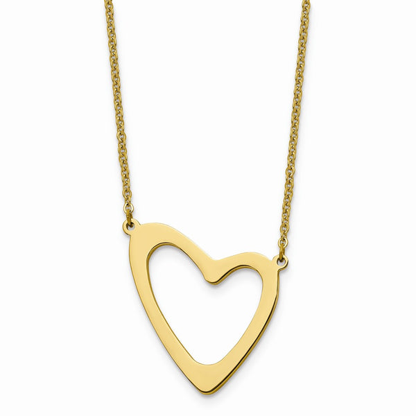 Stainless Steel Yellow IP-plated Polished with 2in ext. Necklace