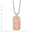 Stainless Steel Polished and Textured Brown IP-plated Necklace