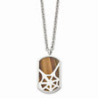 Stainless Steel Tiger's Eye Polished Dog Tag Necklace