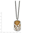 Stainless Steel Tiger's Eye Polished Dog Tag Necklace