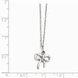 Stainless Steel Polished Bow with 1.75in ext. Necklace