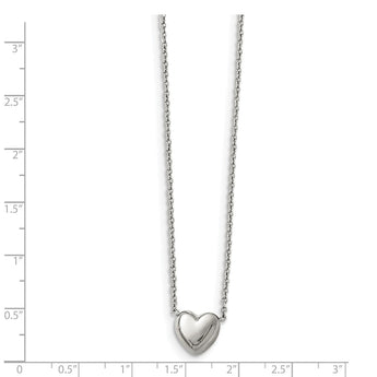 Stainless Steel Polished Heart Necklace