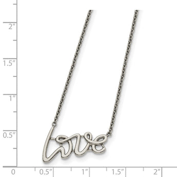 Stainless Steel Polished Love Necklace