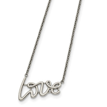 Stainless Steel Polished Love Necklace