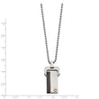 Stainless Steel Polished Yellow & Black IP-plated Dog Tag Necklace