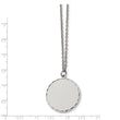 Stainless Steel Polished Engraveable Round Disc w/2in. Ext. Necklace