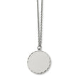 Stainless Steel Polished Engraveable Round Disc w/2in. Ext. Necklace
