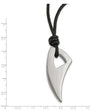 Stainless Steel Polished Claw Leather Cord Necklace