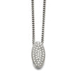 Stainless Steel Polished Crystal Oval Necklace