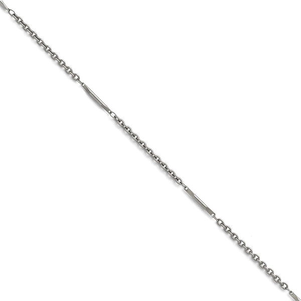 Stainless Steel Polished Fancy Link Necklace - Birthstone Company