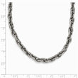 Stainless Steel Polished and Textured 5.00mm Fancy Link Chain Necklace