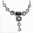 Stainless Steel Polished Glass w/2in ext. Necklace