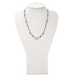 Stainless Steel Polished Black Onyx w/2in ext. Layered Necklace