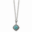 Stainless Steel Polished/Antiqued Imitation Turquoise 20.5in Necklace