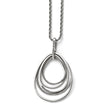 Stainless Steel Polished CZ w/2in ext. Necklace