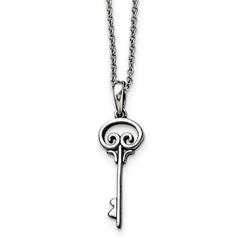 Stainless Steel Polished Key Necklace