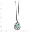Stainless Steel Polished/Textured Synthetic Dyed Jade w/2in ext. Necklace