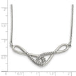 Stainless Steel Polished Infinity Symbols with CZs Necklace