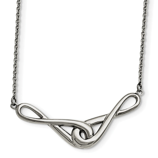 Stainless Steel Polished Infinity Symbols Necklace
