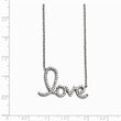 Stainless Steel Polished Love with CZs Necklace