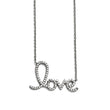 Stainless Steel Polished Love with CZs Necklace