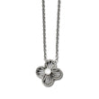 Stainless Steel Polished CZ Flower Necklace
