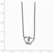 Stainless Steel Polished Butterfly with CZ Necklace