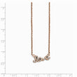 Stainless Steel Polished Pink IP-plated CZ Love Necklace