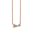 Stainless Steel Polished Pink IP-plated CZ Love Necklace