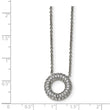 Stainless Steel Polished Circle with CZs Necklace