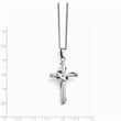 Stainless Steel Polished Cross with 1.75 inch ext. Necklace