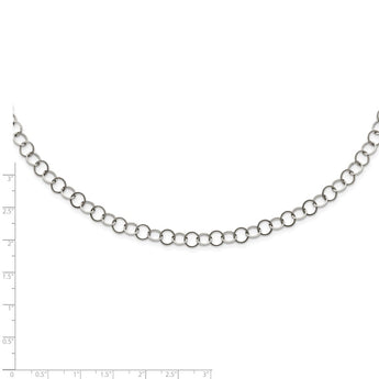 Stainless Steel Polished 6MM Circle Link Necklace